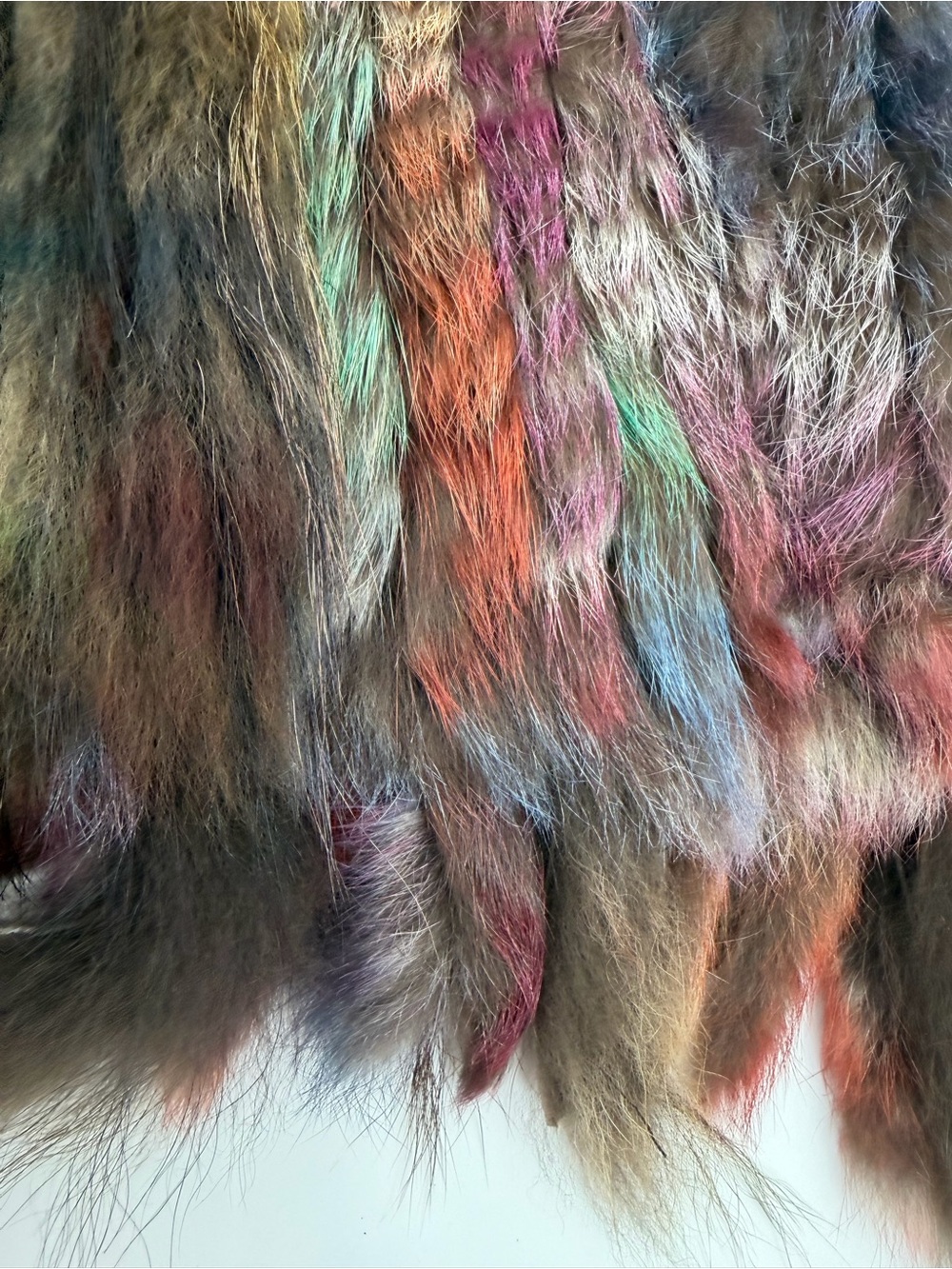 Adore Real Fur Vest Multicolor Boho Festival Luxe XL - Picture 8 of 9